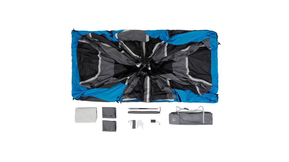 Core Equipment Lighted 12 Person Instant Cabin Tent, Blue/Gray, 18 x 10 ft, 40064