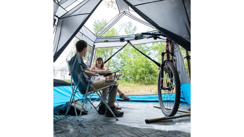 Core Equipment Lighted 9 Person Instant Cabin Tent, Blue, 14 x 9 ft, 40062