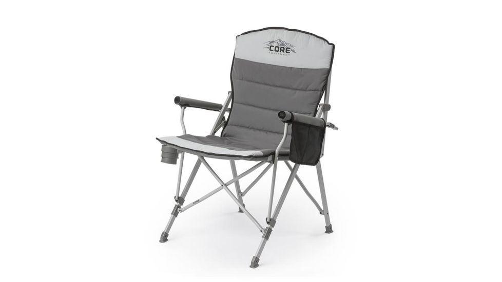 Core Equipment Padded Hard Arm Chair, Gray, 25 x 35.5 x 35 in, 40021