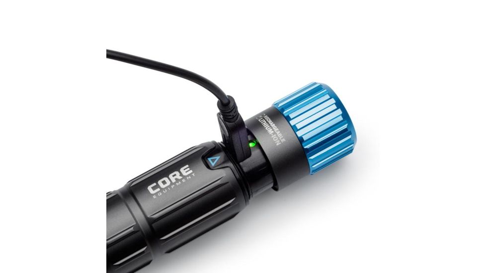 Core Equipment Rechargeable Flashlight, 1000 Lumen, Gray, 6.5 x 1.3 x 1.1 in, 40075