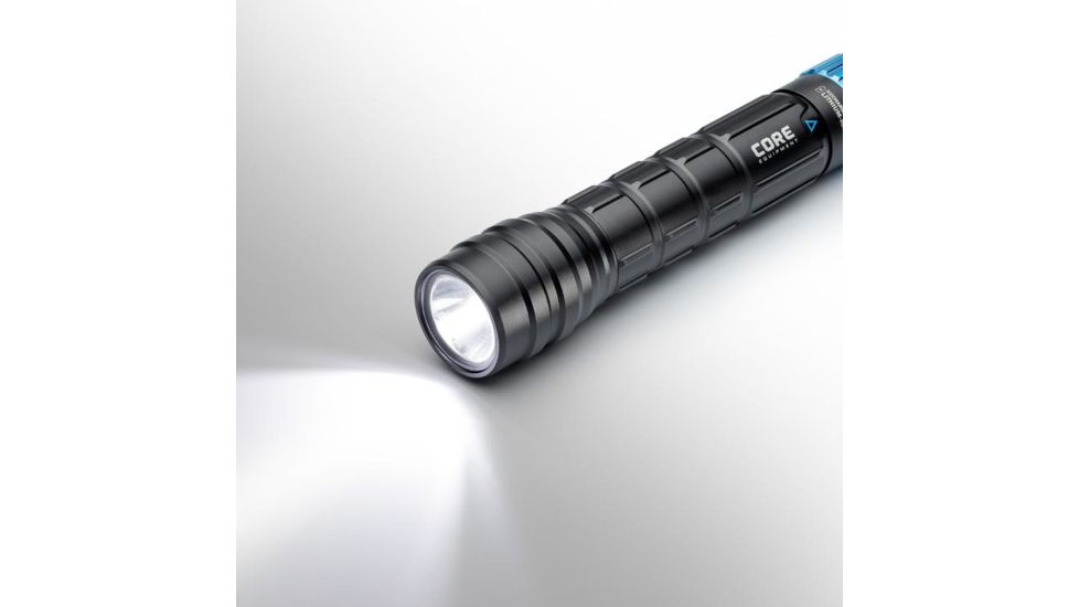 Core Equipment Rechargeable Flashlight, 1000 Lumen, Gray, 6.5 x 1.3 x 1.1 in, 40075