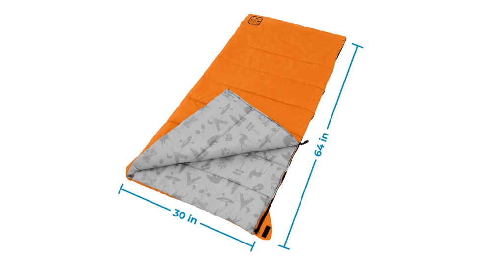 Core Equipment Youth Camp Sleeping Bag, Orange, 40112