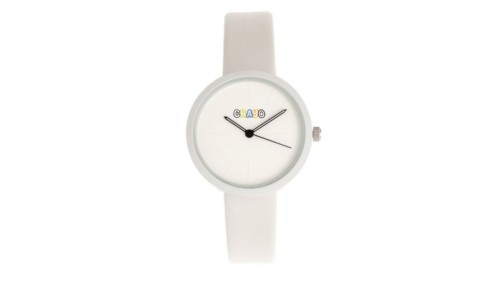 Crayo Blade Leatherette Strap Watch, White, One Size, CRACR5401