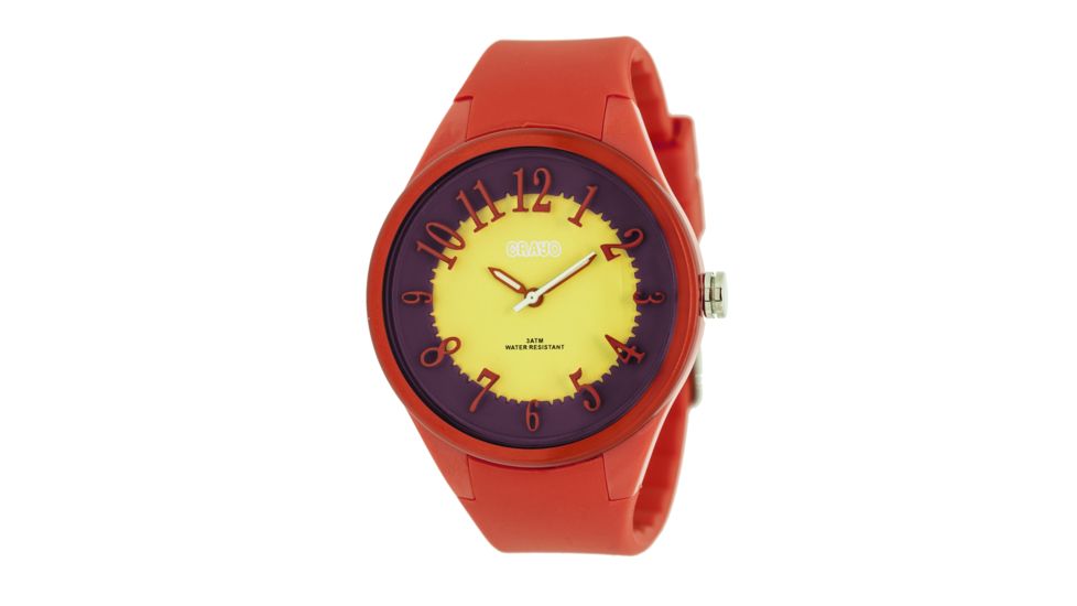 Crayo Burst CR3200 Series Ladies Watch, Red/Yellow, One Size, CRACR3201