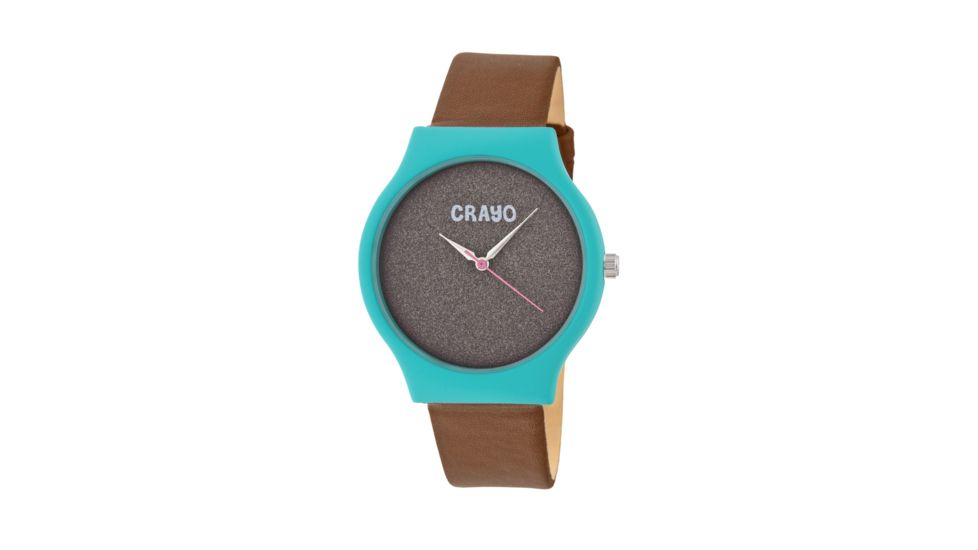 Crayo Glitter Strap Watch, Teal/Brown, CRACR4505