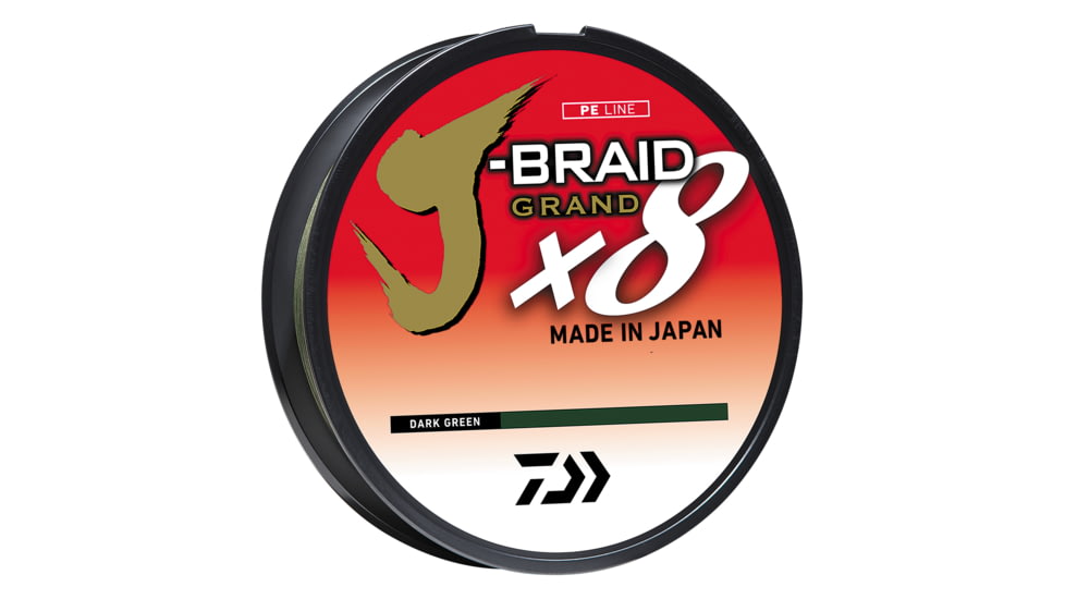 Daiwa J-Braid x8 Grand Braid Line w/Filler Spool, 300yds, 40lb, Dark Green, JBGD8U40-300DG