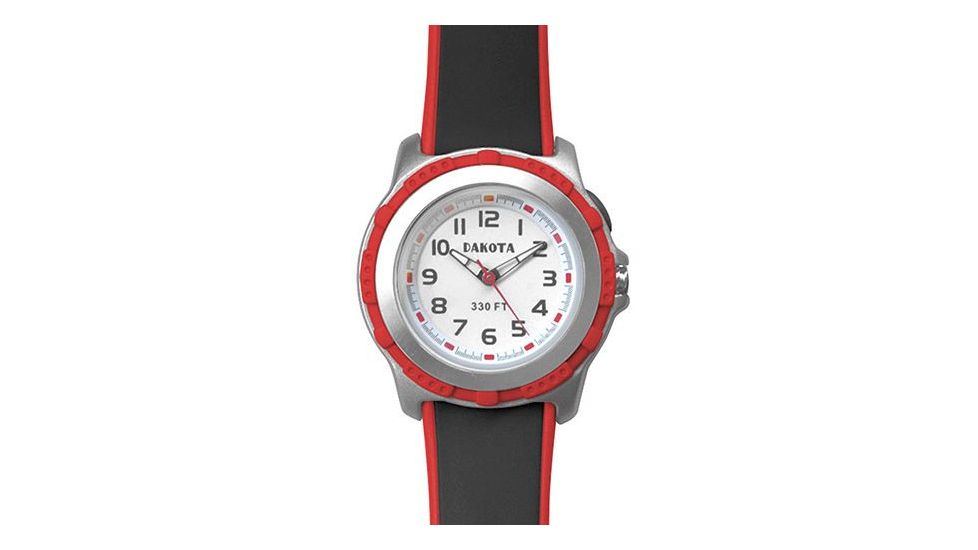 Dakota Watches Dakota Kids Mini Stingray El Watch, Black/Red, Black/Red, Plastic, silicone, 5 Year Limited Warranty, DAK-24984