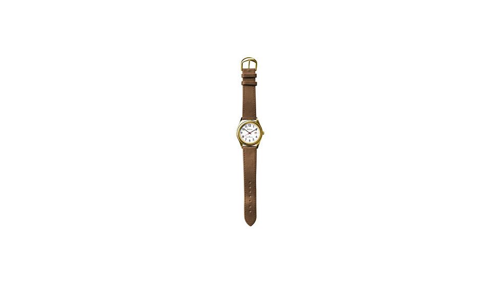 Dakota Watches Easy Time Moonglow Gold, Ladies, White Dial, Brown PU Strap 2237-1
