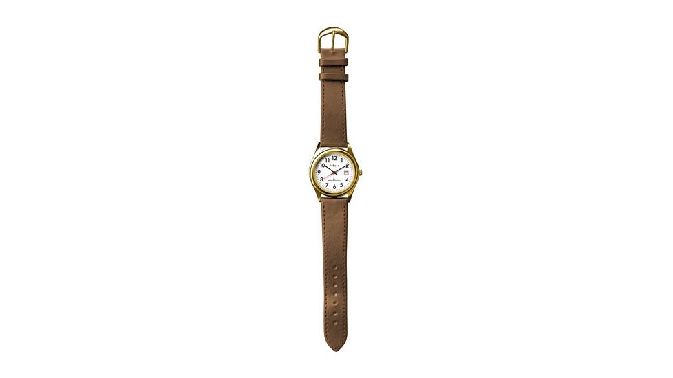 Dakota Watches Easy Time Moonglow Gold, White Dial, Brown PU Strap 2234-4