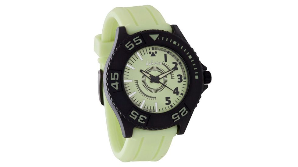 Dakota Watches Glow In The Dark, Luminous Dial, Luminous Silicon Strap 2429-1