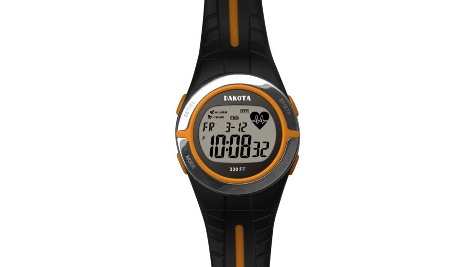 Dakota Watches Heart Rate Monitor Watch, Orange 5000676