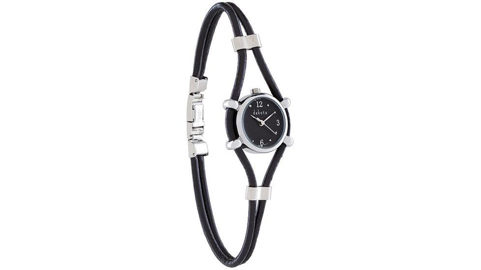 Dakota Watches Ladies Cord, Black Dial, Black Cord 2039-1