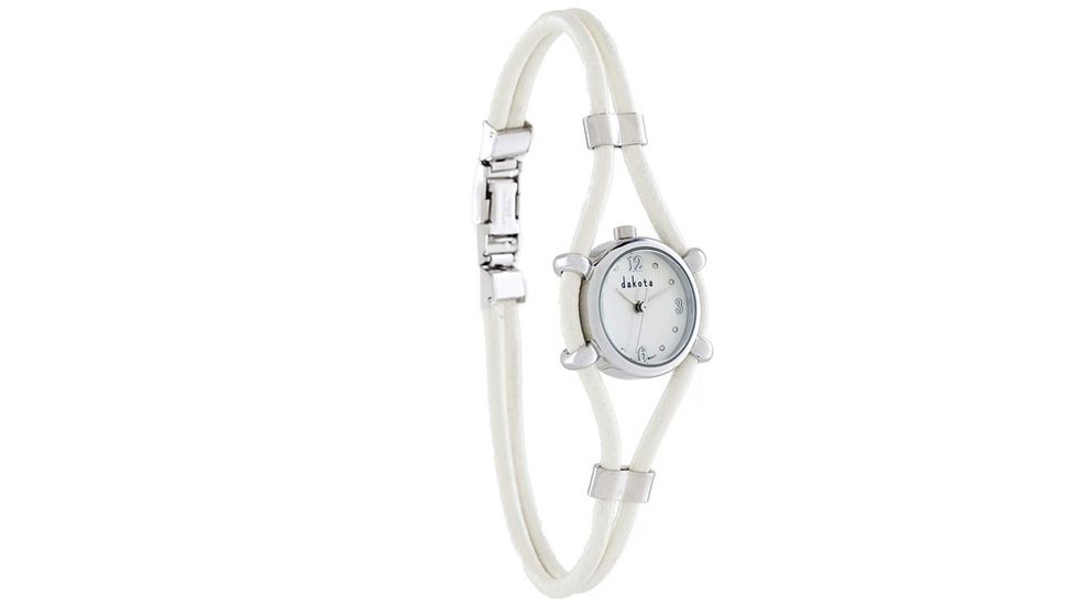 Dakota Watches Ladies Cord, Mother of Pearl Dial, White Cord 2041-9