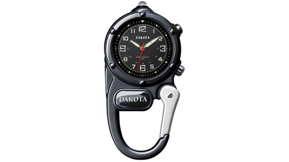 Dakota Watches Mini Clip Microlight, Black Dial &amp; Case 3810-6