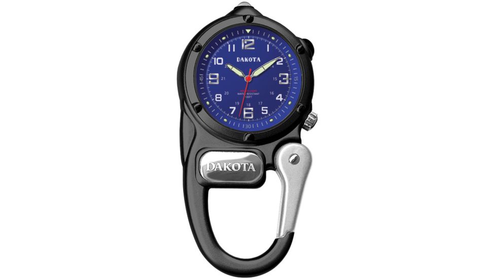Dakota Watches Mini Clip Microlight, Blue Dial, Black Case 3802-4