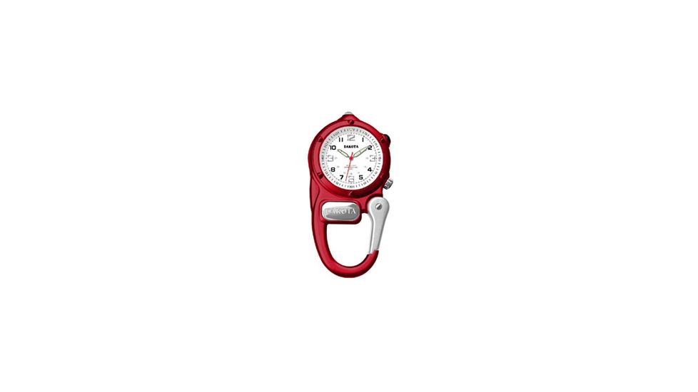 Dakota Watches Mini Clip Microlight, White Military Dial,  Red Case 3879-2