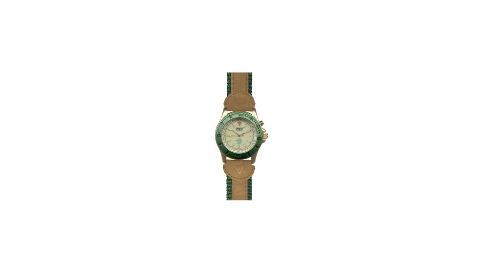 Dakota Watches Outrider, Champagne Dial, Gold Case, Green Bezel 2404-8