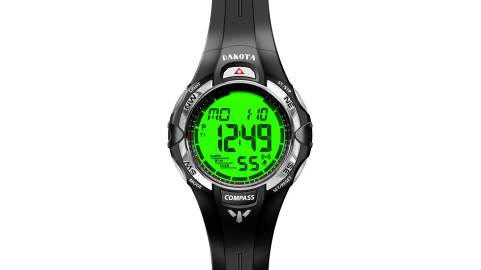 Dakota Watches Oversized Digital Compass, Black PU Strap 7543-9