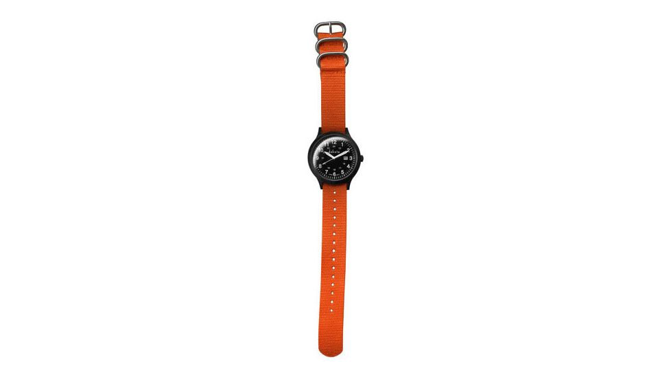 Dakota Watches Plastic Sport, Black Dial, Orange Nylon Strap 4055-6