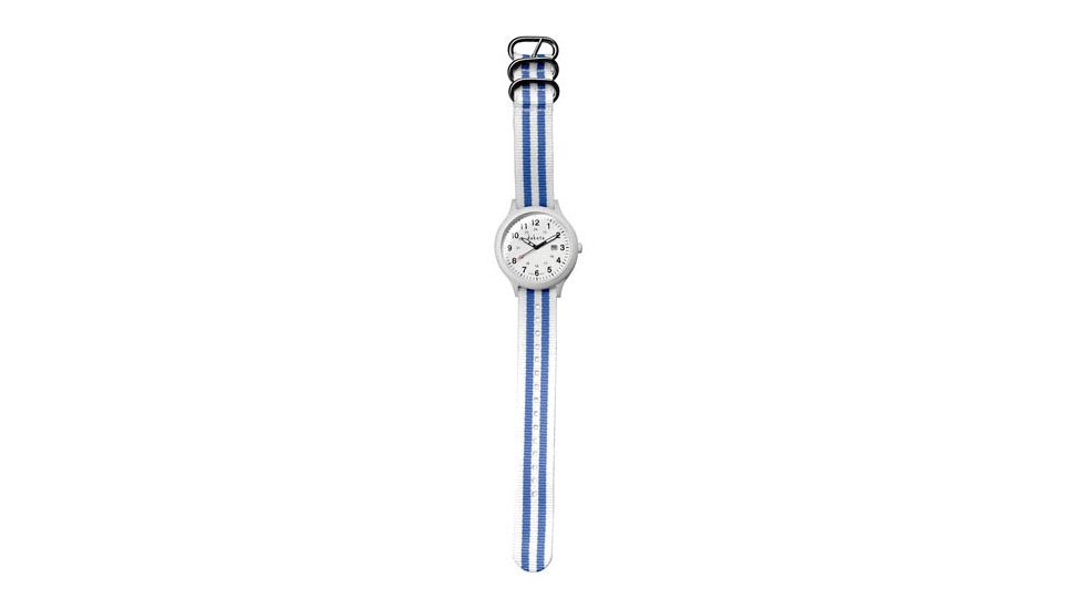 Dakota Watches Plastic Sport, White Dial, White/Blue Nylon Strap 4058-3