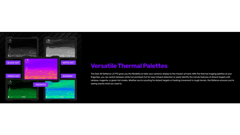 Dark 30 Defiance LS 384 PTZ Thermal Imaging Camera, 30mm, 60 Hz, 640x480 Pixels, Black, DT27001