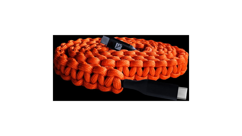 Dark Energy USB C to C Paracord Cable, Hi-Vis Orange, IND-CCC03HIVIS