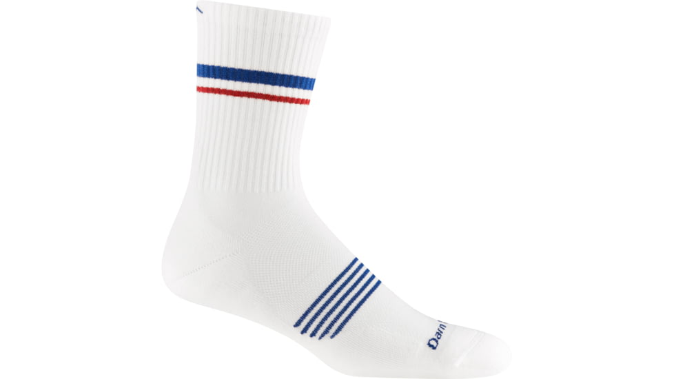Darn Tough Element Micro Crew Lightweight w/ Cushion Socks - Mens, White, Small, 1118-WHITE-S-DARN