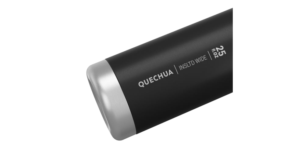 Decathlon Quechua Double Wall Insulated Wide Mouth Stainless Steel Water Bottle, Black, 25oz, 4266687