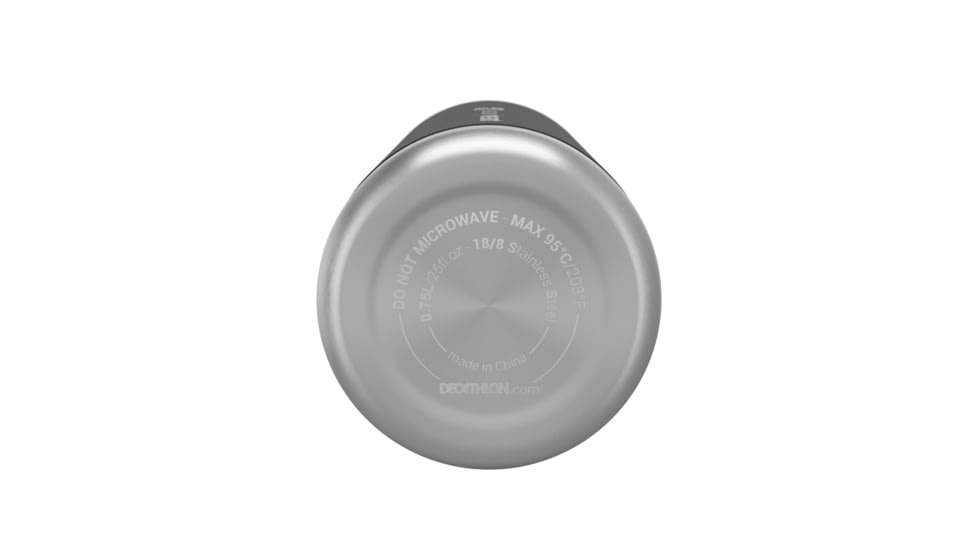 Decathlon Quechua Double Wall Insulated Wide Mouth Stainless Steel Water Bottle, Black, 25oz, 4266687