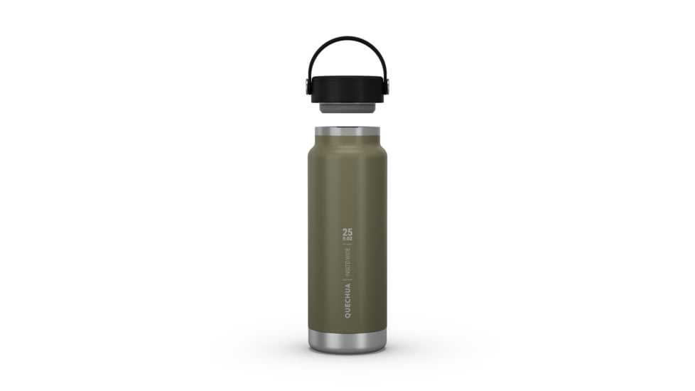 Decathlon Quechua Double Wall Insulated Wide Mouth Stainless Steel Water Bottle, Green, 25oz, 4266688