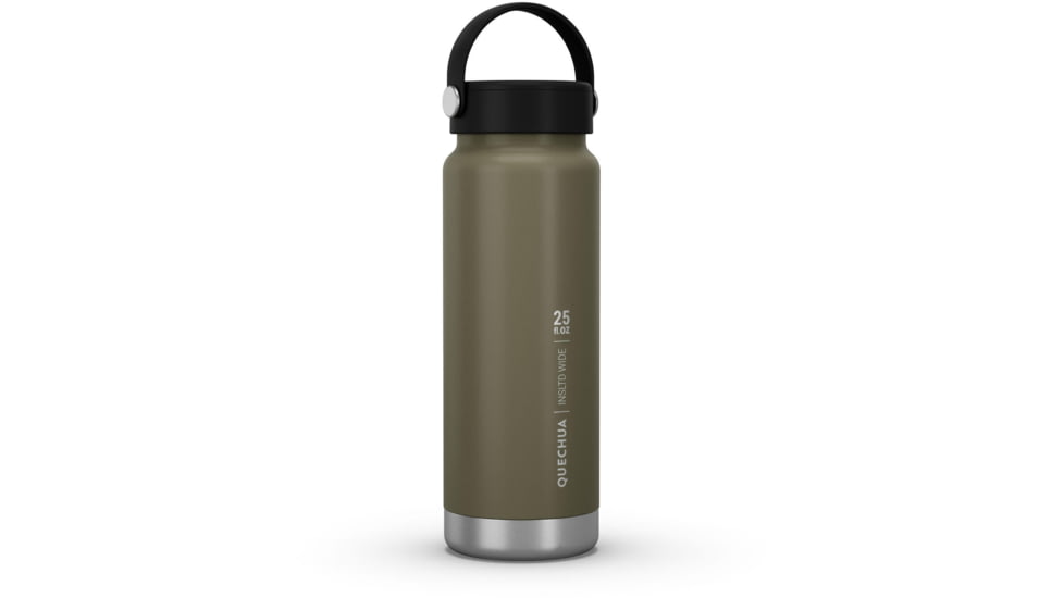 Decathlon Quechua Double Wall Insulated Wide Mouth Stainless Steel Water Bottle, Green, 25oz, 4266688