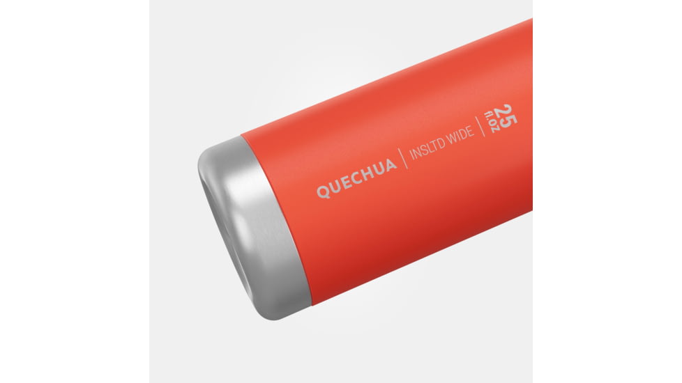 Decathlon Quechua Double Wall Insulated Wide Mouth Stainless Steel Water Bottle, Red, 25oz, 4271089