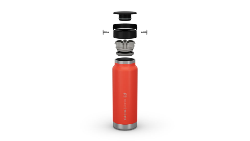 Decathlon Quechua Double Wall Insulated Wide Mouth Stainless Steel Water Bottle, Red, 25oz, 4271089