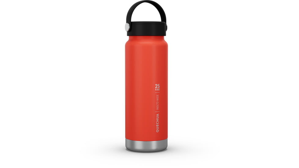 Decathlon Quechua Double Wall Insulated Wide Mouth Stainless Steel Water Bottle, Red, 25oz, 4271089