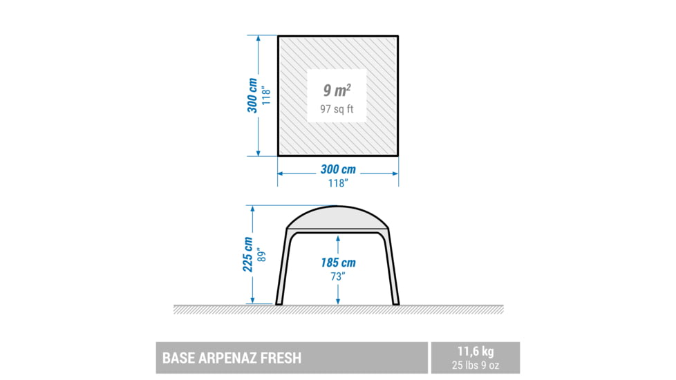 Decathlon Quechua Fresh Base Living Area Camping Shelter for 10 Person, Grey, NS, 2611396