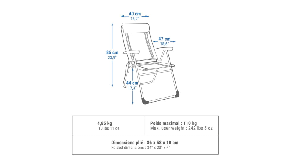 Decathlon Quechua Reclinable Chair, 8754779
