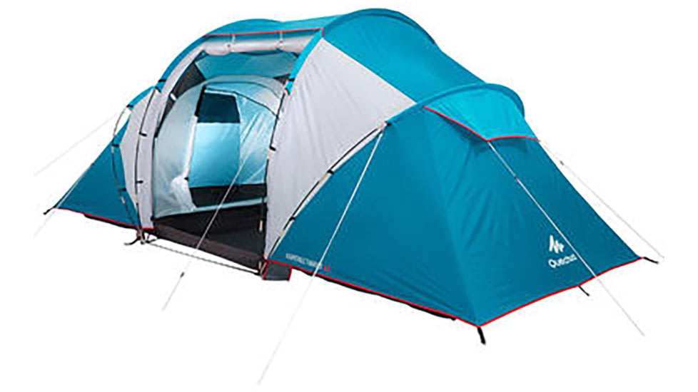Decathlon Quechua Waterproof Family Camping Tent, 2 Rooms, Blue, 4 Person, 4006569