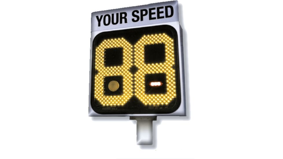 Decatur Electronics OnSite Pole Sign 110V Powered Radar, White, OS75MXACWH