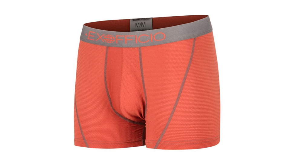 ExOfficio Give-N-Go Sport Mesh 3 Inch Boxer Brief, Retro Red/Slate, M, 12412458-3176-M