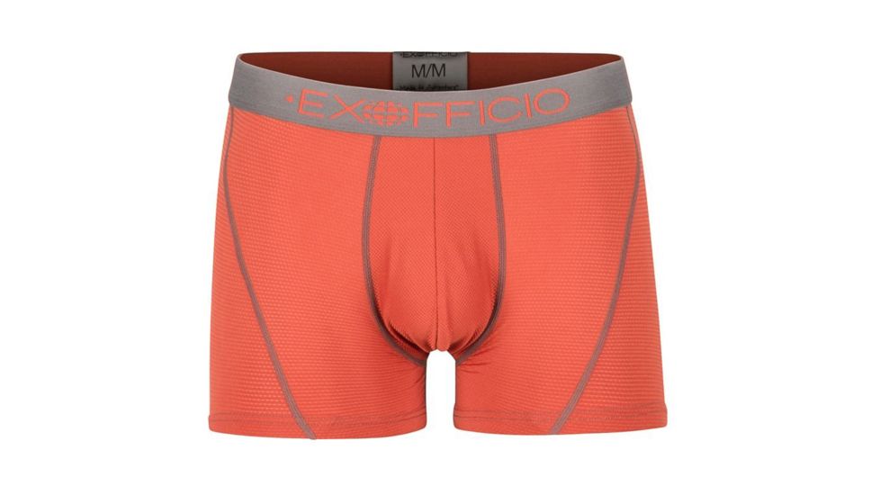 ExOfficio Give-N-Go Sport Mesh 3 Inch Boxer Brief, Retro Red/Slate, M, 12412458-3176-M