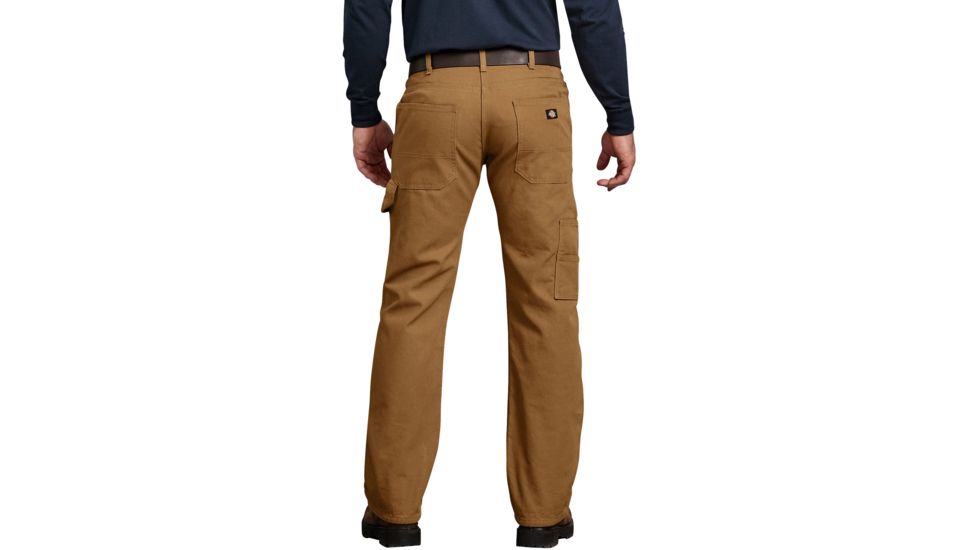 Dickies Relaxed Straight Fit Flannel-lined Carpenter Duck Jeans, Rinsed Brown Duck - DU217RBD3032