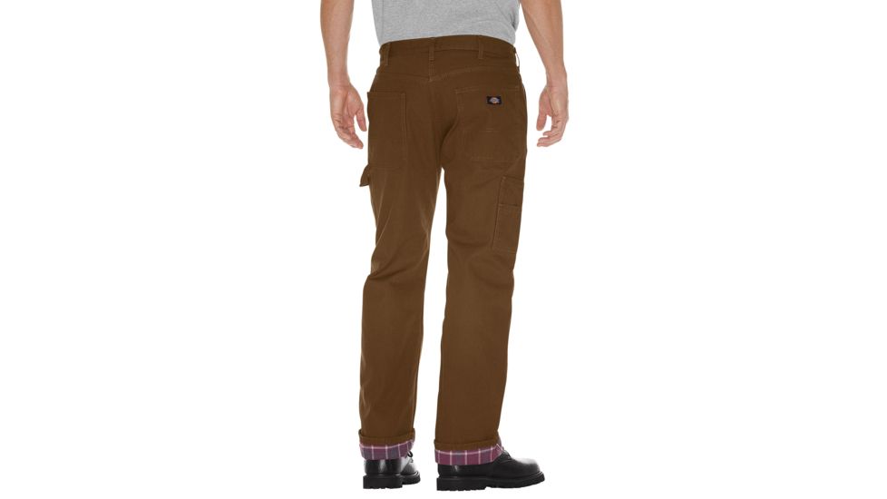 Dickies Relaxed Straight Fit Flannel-lined Carpenter Duck Jeans, Rinsed Timber - DU217RTB3434