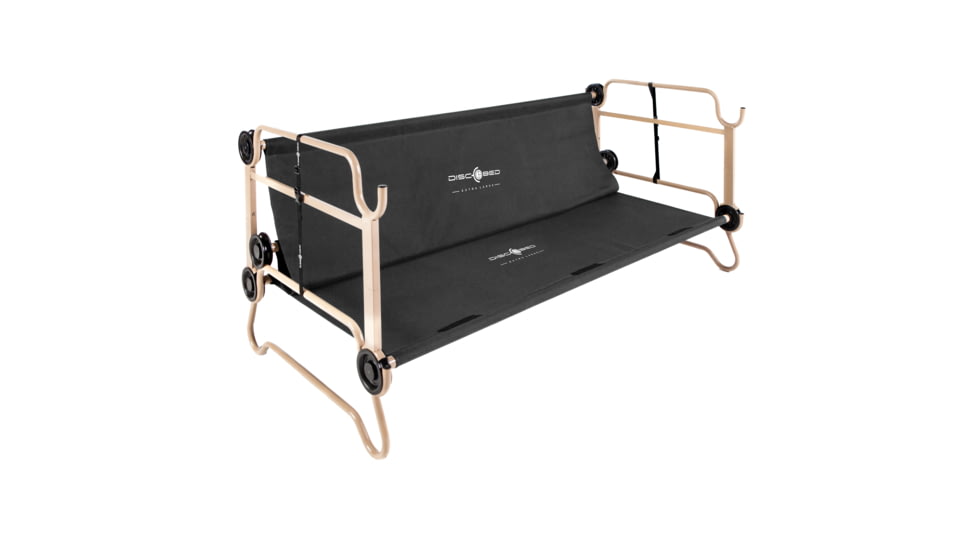 Disc-O-Bed Cot with 2 Side Organizers, Black, Extra Large, 30502BO