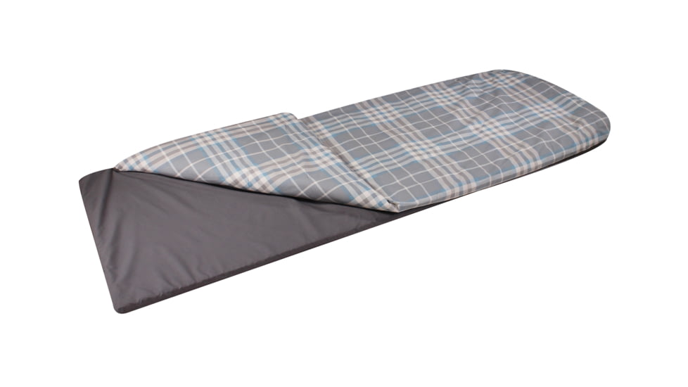 Disc-O-Bed Duvalay with Luxury Memory Foam Sleeping Bag &amp; Duvet, Adults, Ocean Plaid, Extra Large, 50224