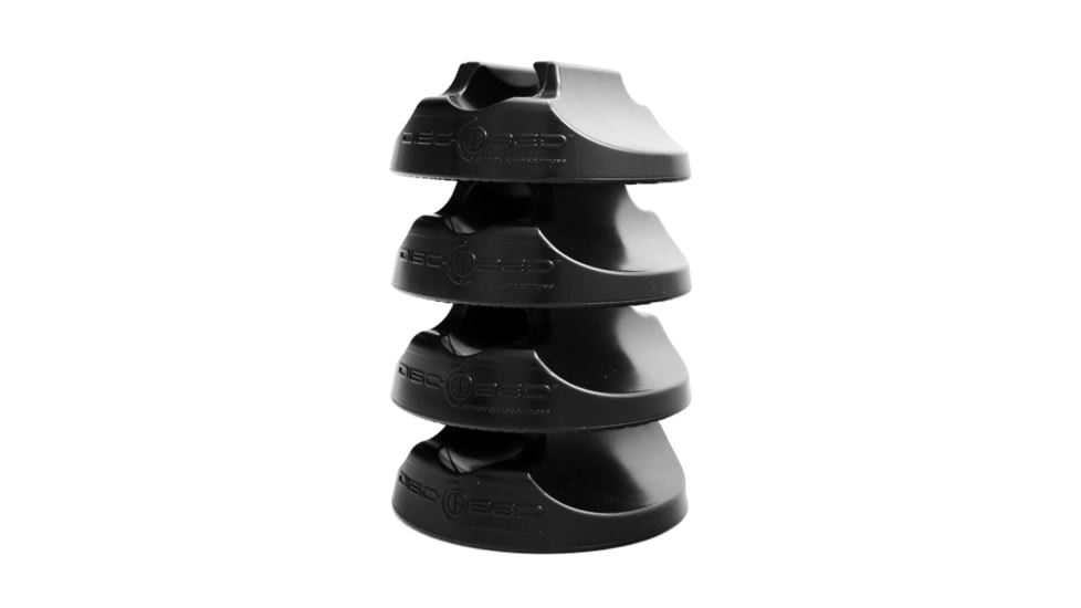 Disc-O-Bed Set of 4 Non-Slip Footpads, 4 x 4 x 2.5 inches, Black, 19847N