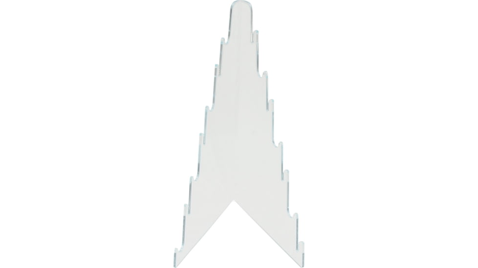 Displays Seven Tier Knife Display With Clear Acrylic Construction, Clear Acrylic Construction, Stands 12 1/2in Tall, Slots To Display Seven Folding And/Or Knife, KNF12