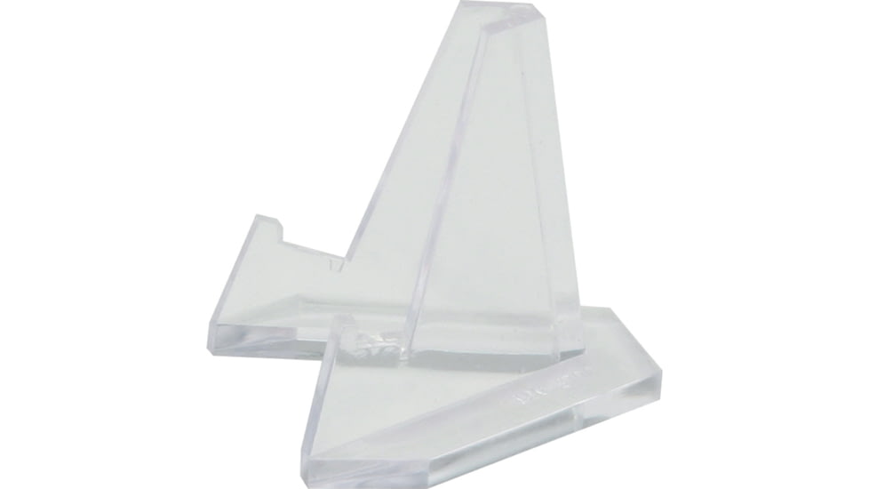 Displays Small Easel Knife Display, Clear Acrylic Construction, Stands 1 1/2in Tall, Made To Display One Small Folding Or Fixed Blade Knife, Package Of 12, CAB2