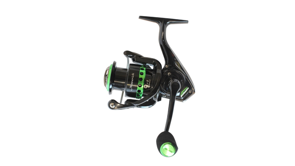 Dobyns Maverick Spinning Reel, 5.2:1, 6+1, Size 2500, Ambidextrous, Black/Green, MV 2500 GRN SPIN
