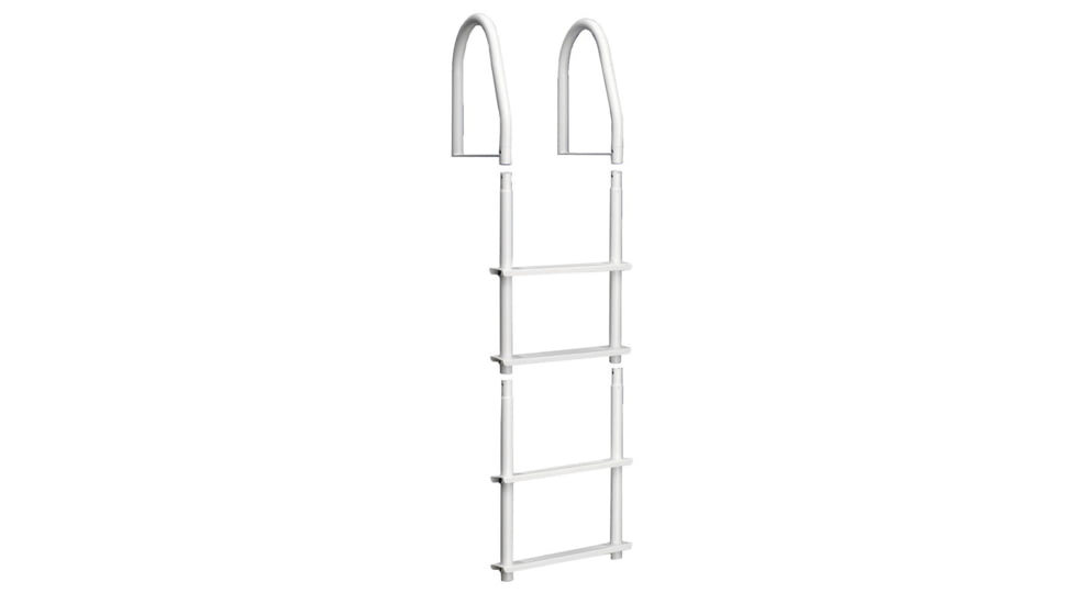 Dock Edge 4 Step Ladder Bright White Galvalume Fixed 39331