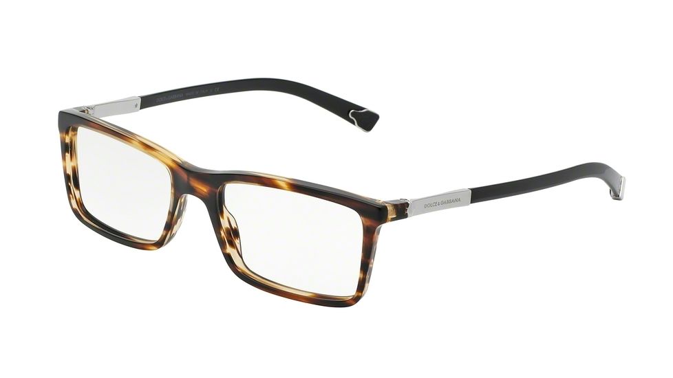 Dolce&amp;Gabbana BASALTO COLLECTION DG3211 Eyeglass Frames 2673-53 - Matte Striped Brown Frame